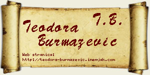 Teodora Burmazević vizit kartica